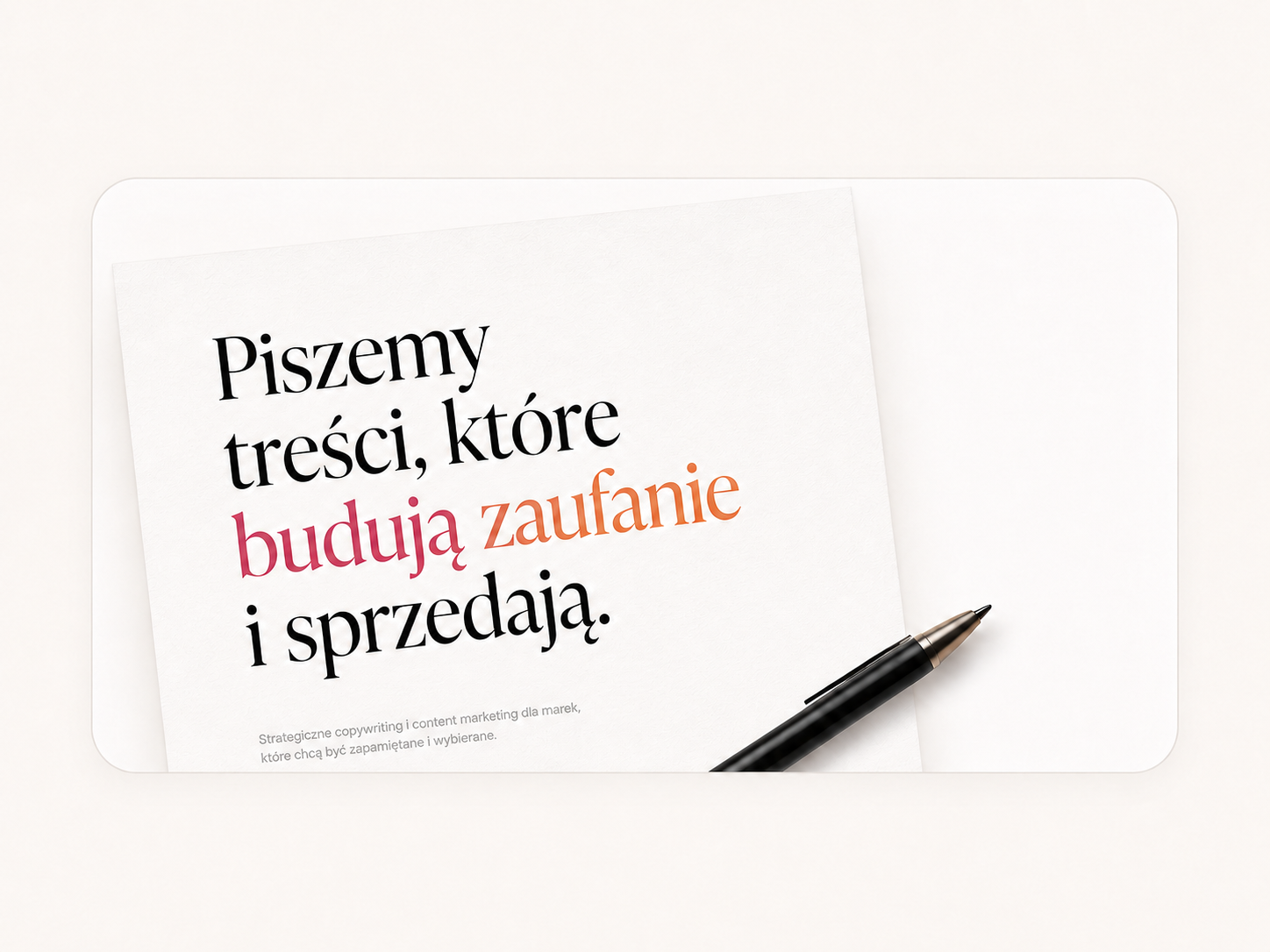 Przykład profesjonalnych treści marki