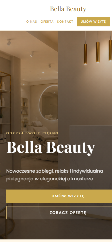 Bella Beauty - podgląd strony na telefonie