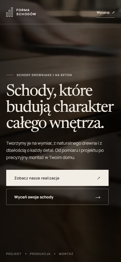 Forma Schodów - podgląd strony na telefonie