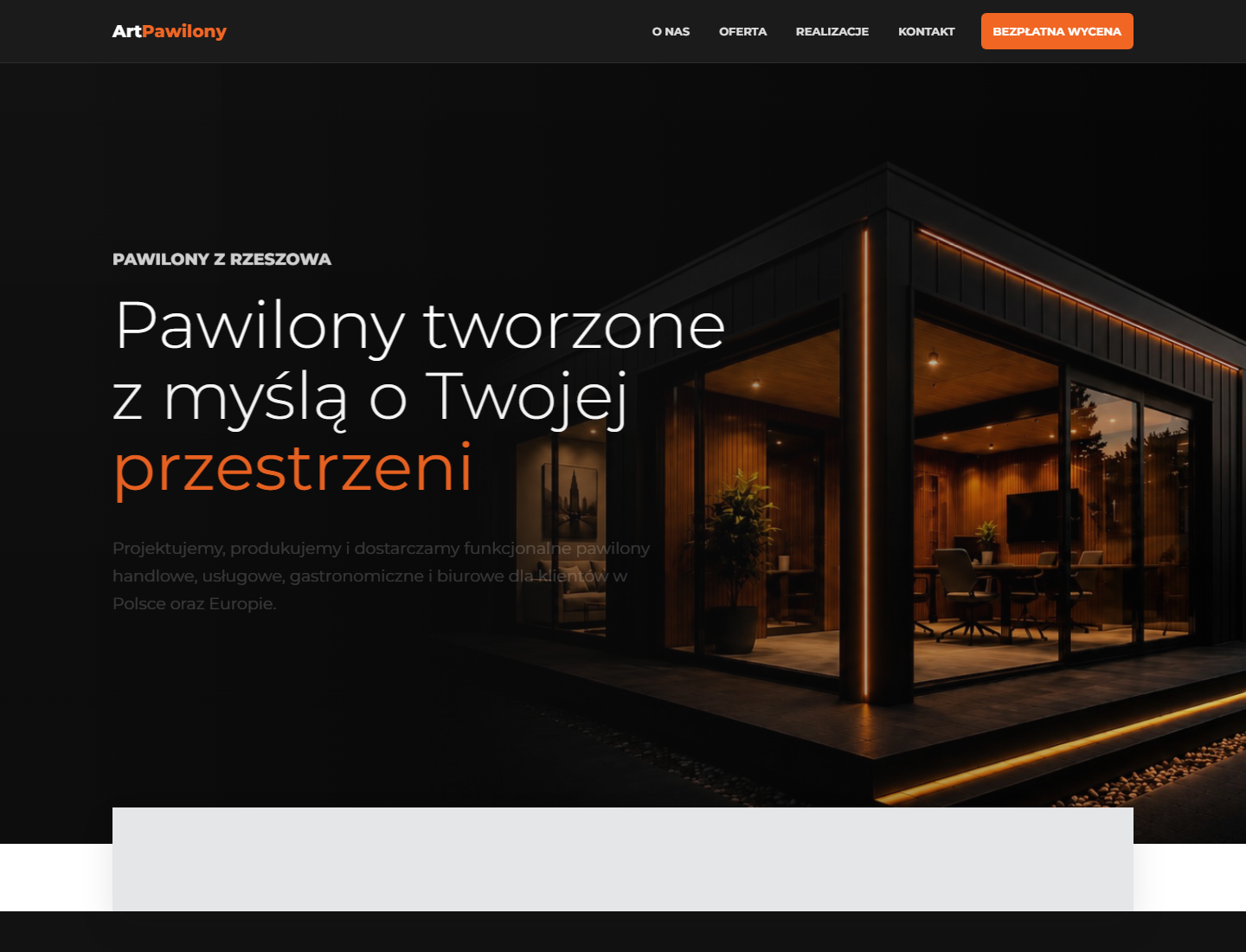 ArtPawilony - podgląd strony na laptopie