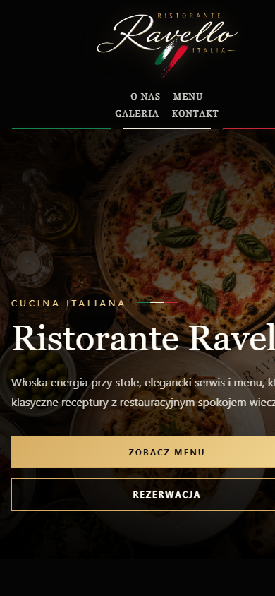 Ristorante Ravello - podgląd strony na telefonie