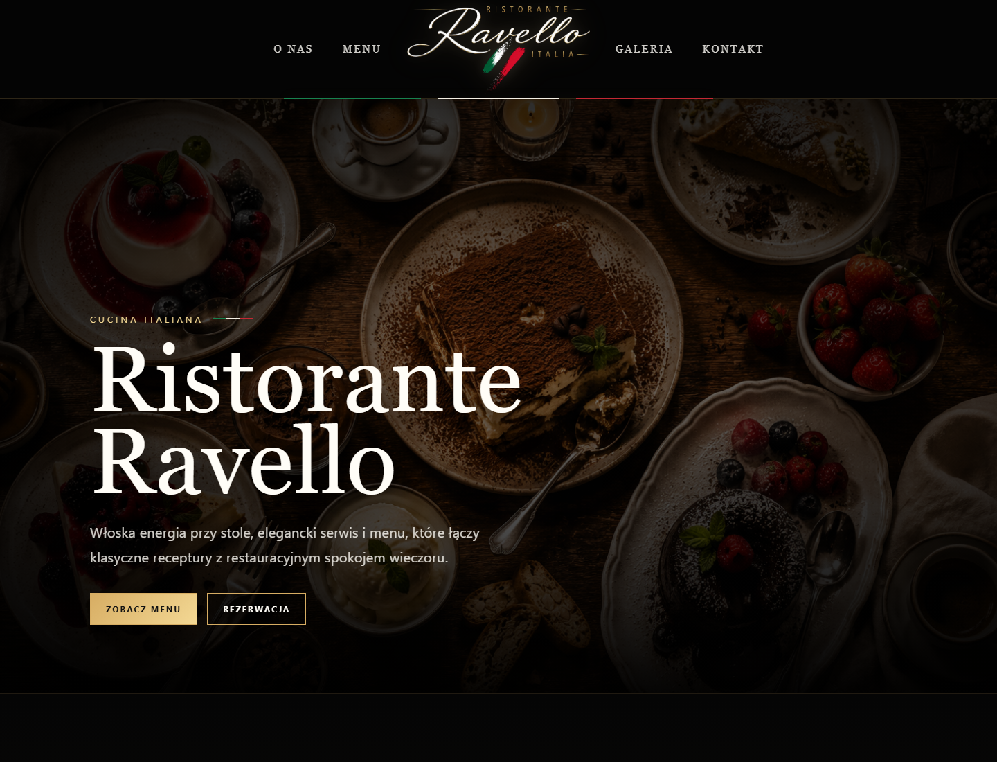 Ristorante Ravello - podgląd strony na laptopie