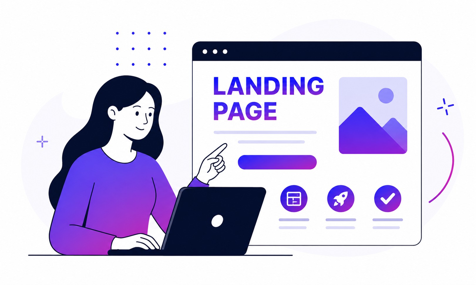 Ilustracja landing page dla konkretnej oferty