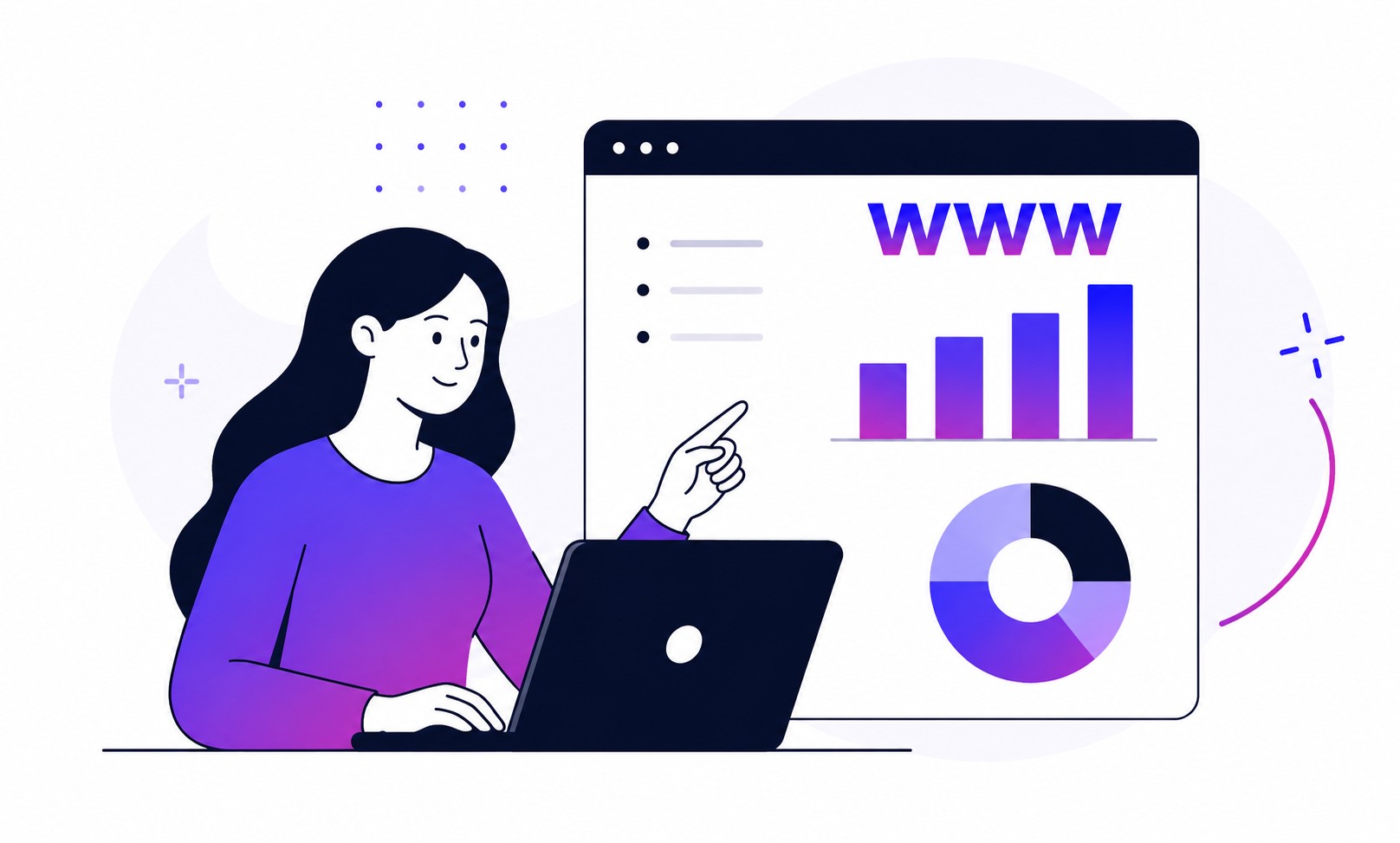Ilustracja strony internetowej dla firmy