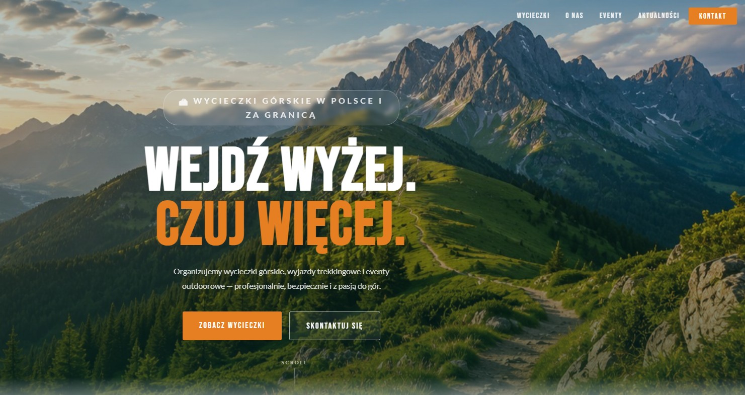 Górski Szlak - podgląd strony na laptopie